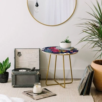 Burcu Korkmazyurek Midnight Garden VI Side Round Table - Deny Designs - Image 3