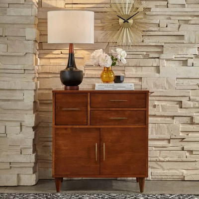 Ana Mid Century Modern Entryway Cabinet Oak - Lifestorey