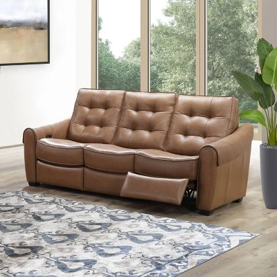 Elliot Leather Power Recliner Sofa Camel - Abbyson Living