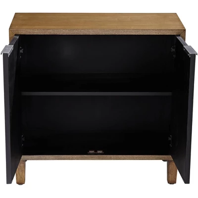 55 Downing Street Mason 33 3/4 Wide Oak Wood And Mirrored 2-Door Cabinet - Image 7