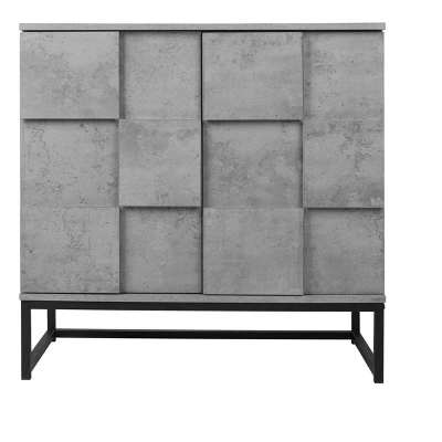 Adams 2-doors Cement Gray Cabinet With 1 Adjustable Inner Shelves - The Pop Maison - Image 3