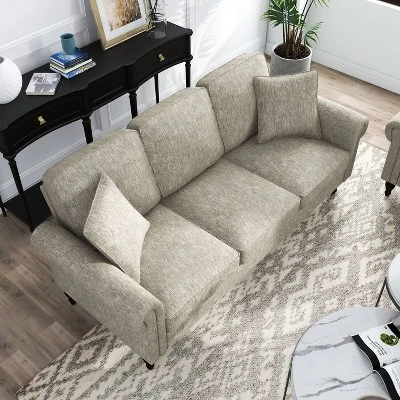 Evok Contemporary Chenille Upholstered Sofa - MiBasics - Image 2