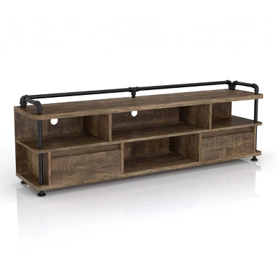 Nanum Multi Storage TV Stand For TVs Up To 70" Reclaimed Oak - MiBasics - Image 5