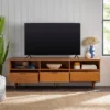 Cara 3 Drawer Mid-Century Modern 3 Drawer TV Stand For TVs Up To 80" - Saracina Home
