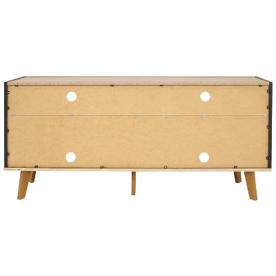 Sunnydaze Decor Sunnydaze Indoor Mid-Century Modern TV Stand Console With Storage Cabinet And Shelves For 58" TV - Image 2