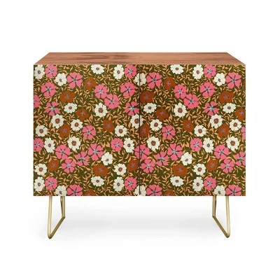 Schatzi Brown Jirra Floral Olive Walnut Credenza - Deny Designs - Image 4