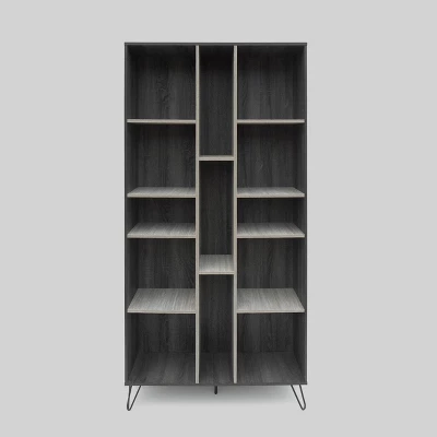 Bijan 2pc Mid-Century Entertainment Center Set Sonoma Gray Oak - Christopher Knight Home - Image 5