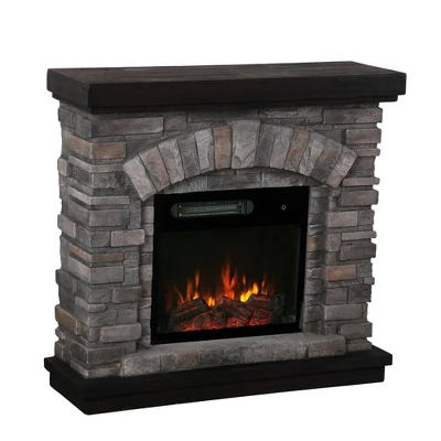 36" Freestanding Electric Fireplace Gray - Home Essentials - Image 2