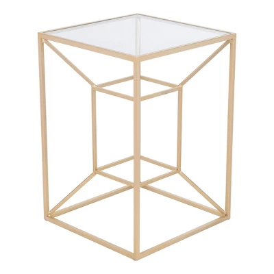 Caine Side Table Clear/Gold - ZM Home - Image 2