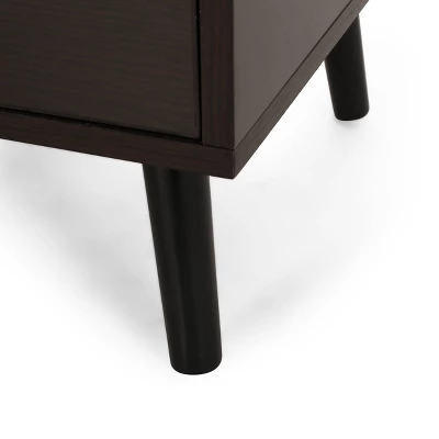 Doerun Mid-Century Modern Storage TV Stand For TVs Up To 48" Dark Gray/Black - Christopher Knight Home - Image 4