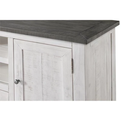 Monterey Solid Wood TV Stand In White With Gray Top - Martin Svensson Home - Image 5