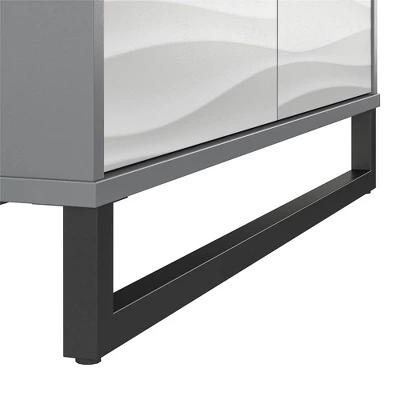 Maddock 1 Door 3 Drawer Accent Cabinet With Faux Wave Pattern Graphite - Room & Joy - Image 7