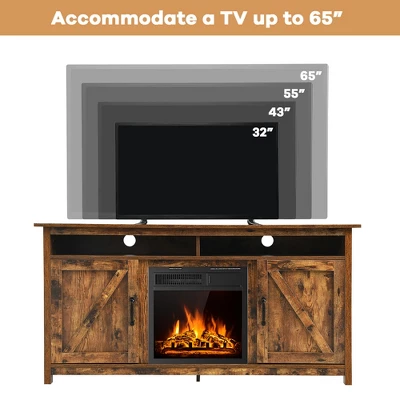 Costway 60'' Industrial Fireplace TV Stand W/18'' 750W/1500W Electric Fireplace - Image 6