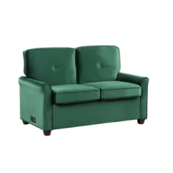 Nielson Convertible Futon Sleeper Loveseat Green - Lifestyle Solutions