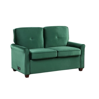 Nielson Convertible Futon Sleeper Loveseat Green - Lifestyle Solutions