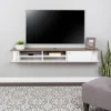 Wall Mounted TV Stand For TVs Up To 85" White/Drifted Gray - Prepac